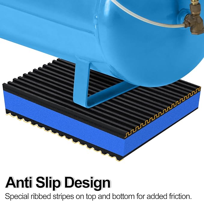 4 Pack Anti Vibration Pads for Washing Machine 2"x2"x7/8", Sound Isolation Vibrating Pad Ribbed Rubber Damping Mat EVA Center for Air Compressors, Conditioner, Treadmill, HVAC Washer Dryer