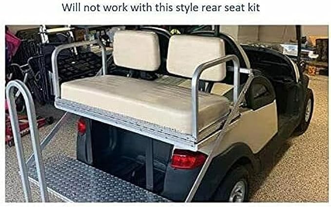 Huskey Golf Cart Front Rear Seat Covers Compatible with Yamaha G29 Drive & Drive 2 2007-Up Models, Custom Fit, Black/Red Diamond Stitching, Marine Grade Vinyl, Staple On