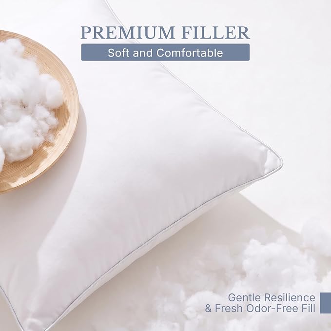 Leeden 28x28 Pillow Inserts Set of 2-28 Inch Big Square Throw Pillow Insert, Soft Fluffy Indoor Cushion Inserts for Sofa Bed, White Pillow Insert Pair