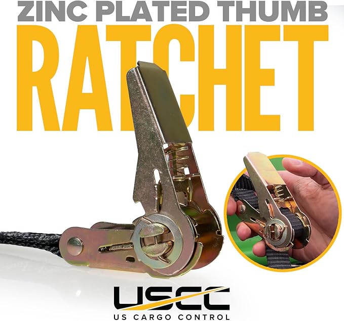US Cargo Control Endless Ratchet Straps 1 Inch x 30 Foot (4-Pack), Hookless Ratchet Straps 30 FT, 1,500 LBS Break Strength, 1 Inch Tie Downs for Motorcycles, Bikes, Pallets, Kayaks, and Bundling