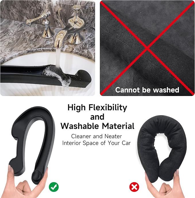 Givifive Car Seat Gap Filler Set of 2, 3IN1 Seat Side Gap Filler Plug with Storage Slot & Hook Function, Soft Foam Universal Fit Car SUV Truck Fill Gap Between Seats Console Organizer���Narrow Black���