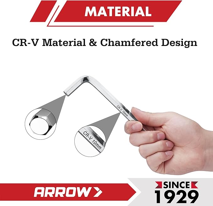 ARROW 18PCS Allen Wrenches Sets with Ball End, SAE and Metric Hex Key Set, Cr-V Steel with Chamfered Edges, Laser Etched Size, 2-Pack Allen Key Kit for Bicycle, Furniture and Electrical Repair