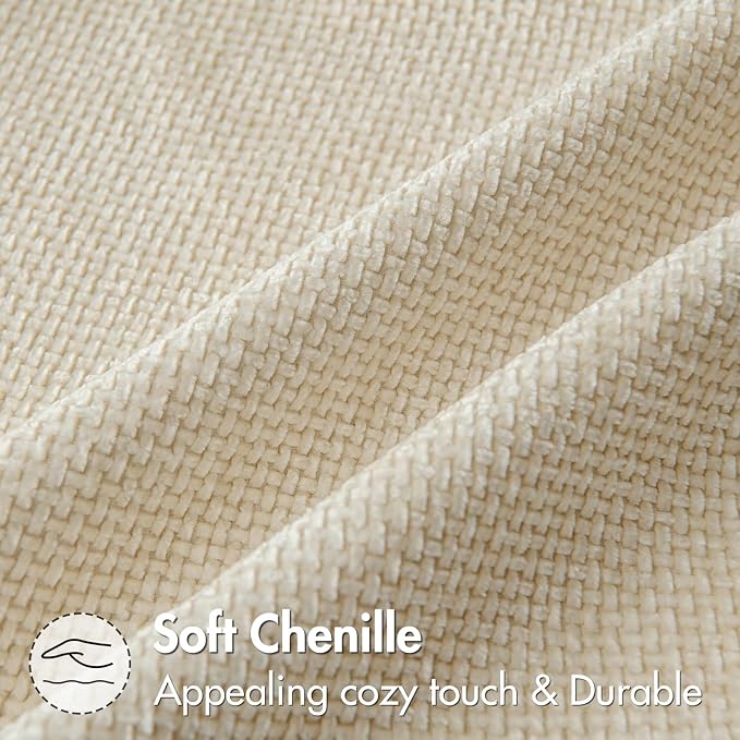 MIULEE Decorative Couch Throw Pillow Covers 20x20 Inch Neutral Cream 2 Pack | Modern Boho Accent, Soft Chenille Pillow Covers, Farmhouse Cushion Cases for Home Decor Bed Sofa Living Room