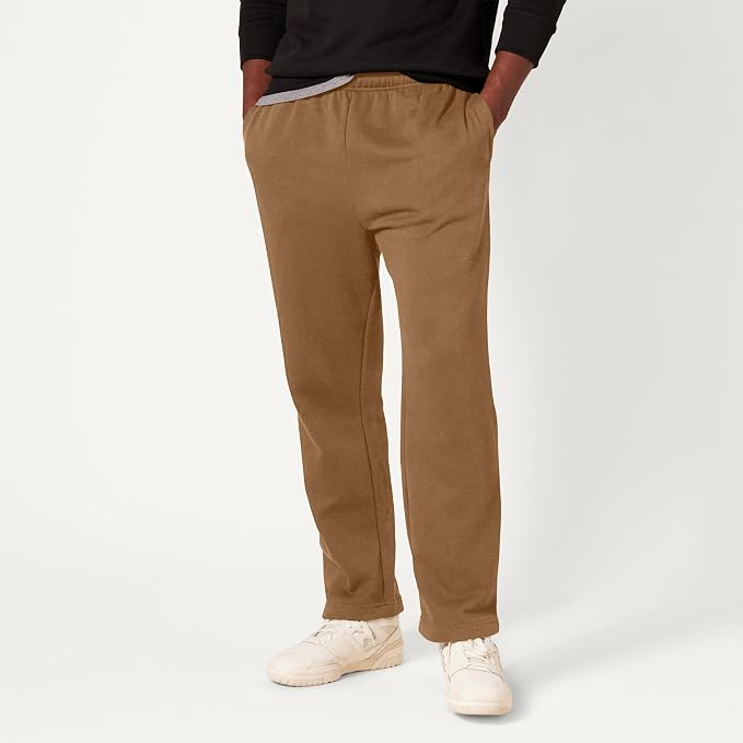 Amazon Essentials Men's Relaxed Straight Leg Fleece Open Bottom Sweatpant (Available in Big & Tall)