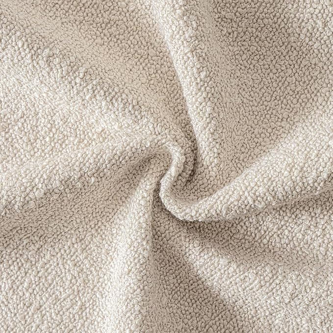 MIULEE 22x22 Decorative Euro Sham Boucle Couch Pillow Covers Beige | Set of 2 Textured Neutral Throw Pillow Covers, Accent Solid Pillowcases, Sofa Living Room Home Decor