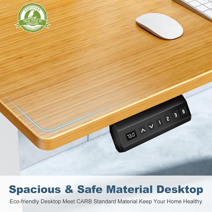 DUMOS 40 Inch Electric Standing Desk, Memory Adjustable Home Office Desk | Sit Stand Up Desk for Work Home Office,Adjustable Desk, Rising Computer Table with Splice Board,Cable Management,Hook,Oak