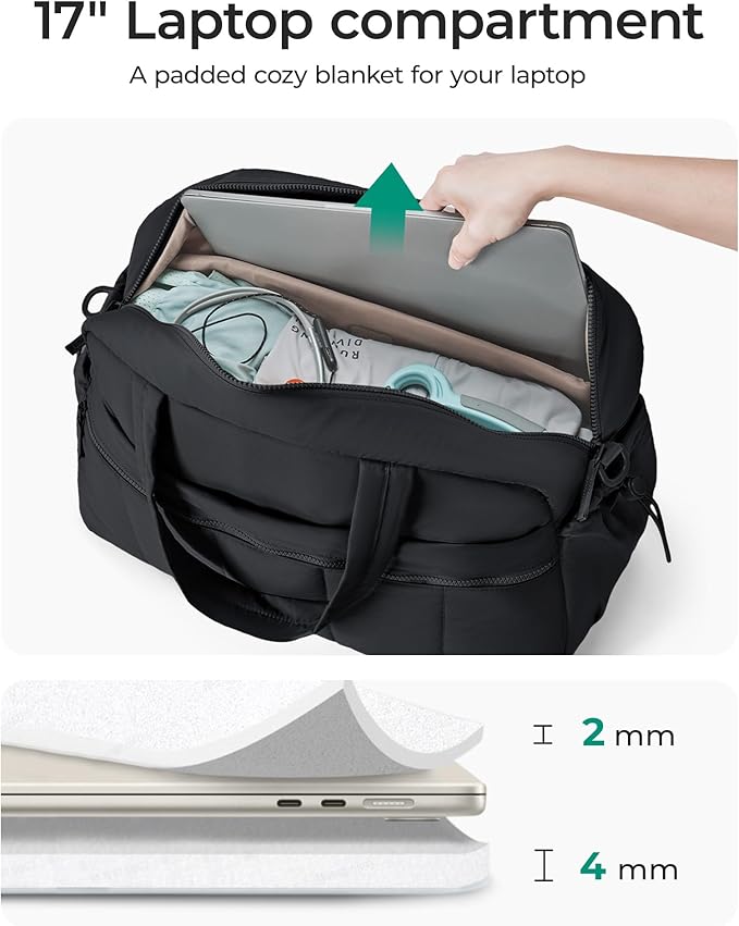 BAGSMART Duffle Bag for Travel, Gym Bag for Women, Weekender Carry on Bag | PVC Wet Pocket, Airline Approved Personal Carry-on Size, Fits Under-seat, One Bag for Gym, Travel, Hospital, Overnight