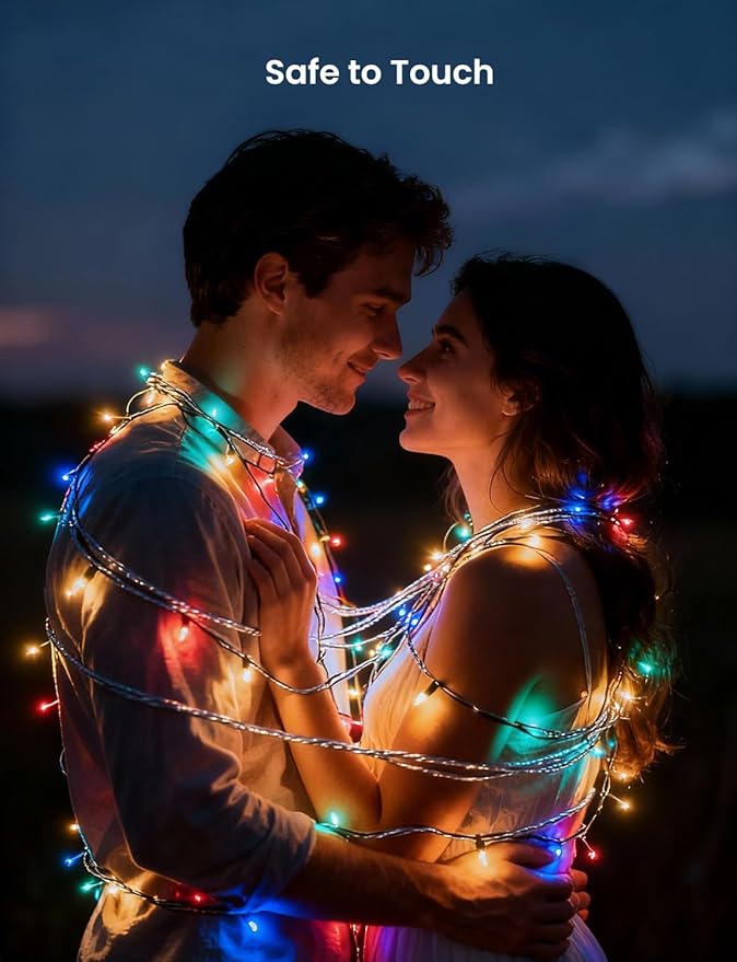 Fairy Lights 32.8FT 400LED, USB Powered Firecracker Cluster String Lights, Multicolor Twinkle Light with Remote, Waterproof LED Light for Christmas Tree Party Bedroom Window DIY Decor
