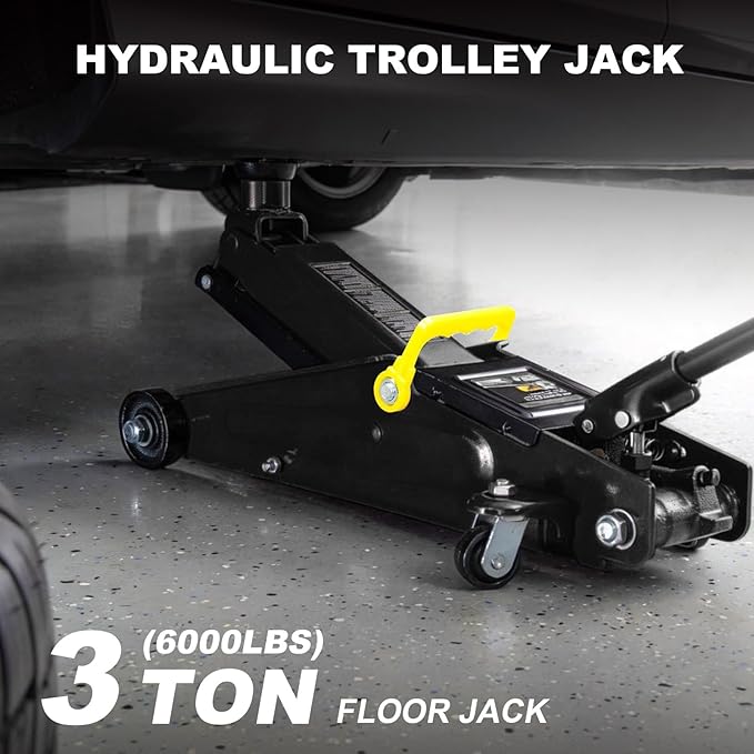Torin A94117B BlackJack Hydraulic Trolley Service/Floor Jack with Extra Saddle (Fits: SUVs and Extended Height Trucks): 3 Ton (6,000 lb) Capacity, Black