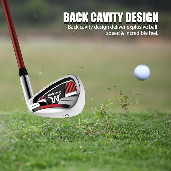 MAZEL Golf Individual Iron 1,2,3,4,5,6,7,8,9, Golf Iron with Steel Shafts for Right Handed Golfers