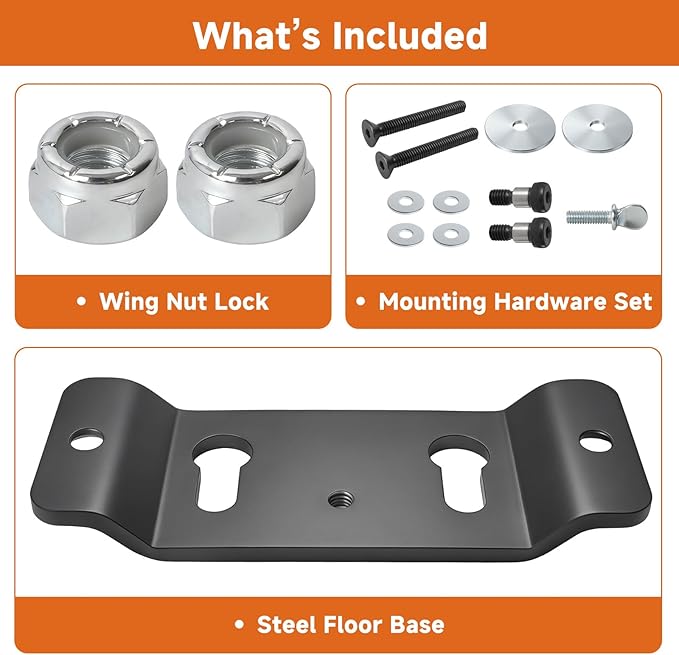 TK-3000 Trailer-Stop Adapter Kit, Compatible with Condor Pit-Stop/Trailer-Stop Wheel Chocks, Quick-Connect Floor Mount Bracket for PS-1500, CHCK-1500, 910-331, Heavy-Duty Steel Base