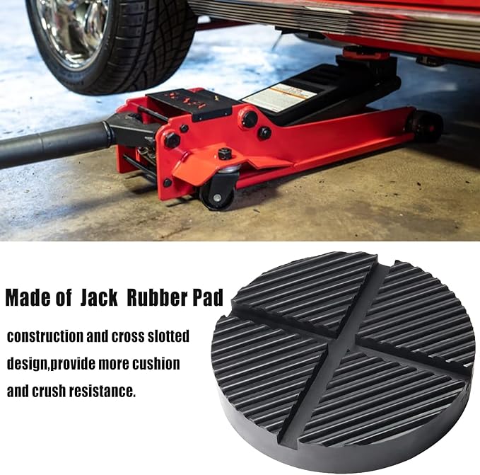 Floor Slotted Car Rubber Jack Pad Frame Protector Guard Adapter Jacking Lifting Disk Pad Tool Pinch Weld Side Chassis Trolley (1Pc)