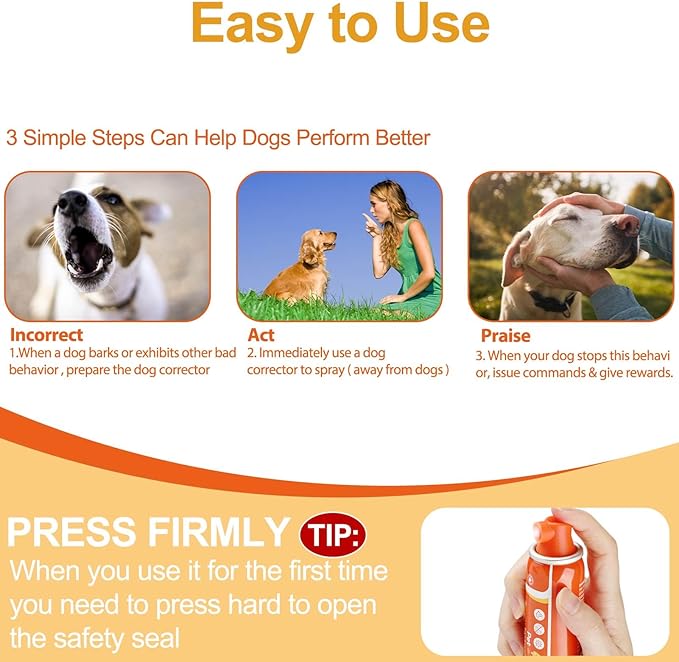 Dog Corrector Spray 80ml 2 Pack Spray Dog Trainer for Stops Barking, Place Avoidance, Attacks,Safe, Help Stop Unwanted Dog Behaviour. Easy to Use, Safe, Humane & Effective