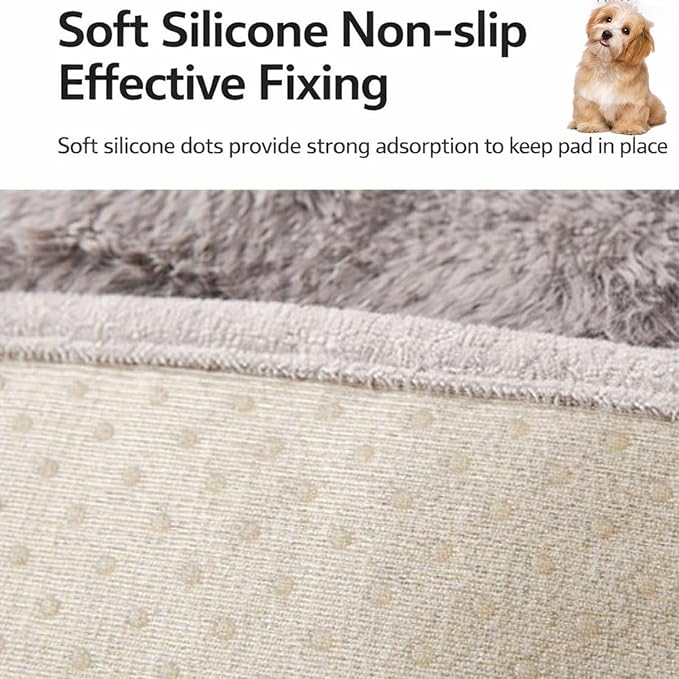 Dream Cloud Pet Sofa Bed, Dream Cloud Pet Sofa Bed Cover, Cozy Rabbit-Velvet Non-Slip Washable Fluffy Plush Pet Mat for Furniture Protection, Soft Couch Bed for Dogs & Cats (Gray, 70X70 CM)
