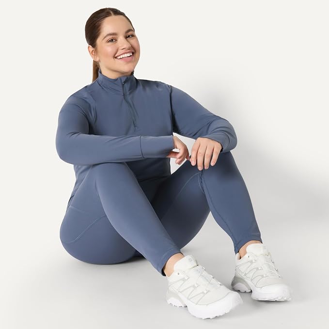 Amazon Essentials Women's Active FormFlex Buttery Soft Slim Fit Quarter Zip Long Sleeve Pullover Jacket