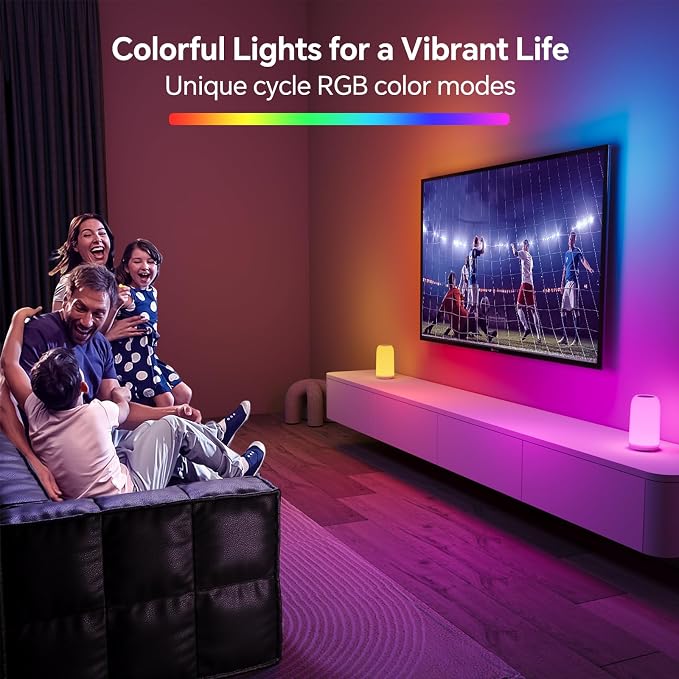 Touch Bedside Table Lamp, [Sleek Design & RGB Mode] 3 Way Dimmable Small Lamp for Bedroom, LED Lamp with Warm White Lights, Multi-Color Smart Nightstand Light for Living Room Home Gifts