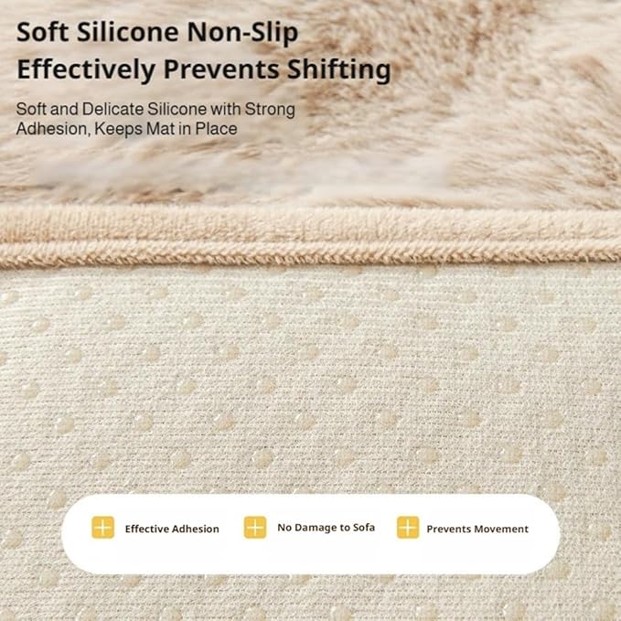 Waterproof Throw Blanket For Dogs & Indoor Cats,Dog Pad Washable Removable Couch Cover,Plush Long Fur Mat with Non Slip Silicone Base,Furniture Protector Gift for New Pet Parents,29.5"x29.5" (light)