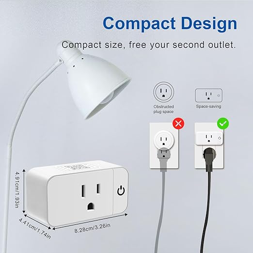 Matter Smart Plug, 15A Smart Plug for Homekit, Smart Outlet with Schedule and Timer, Super Easy Setup, Works with Apple Home, Siri, Alexa, Google, Privacy & Security, 2.4G Only, White, 2-Pack