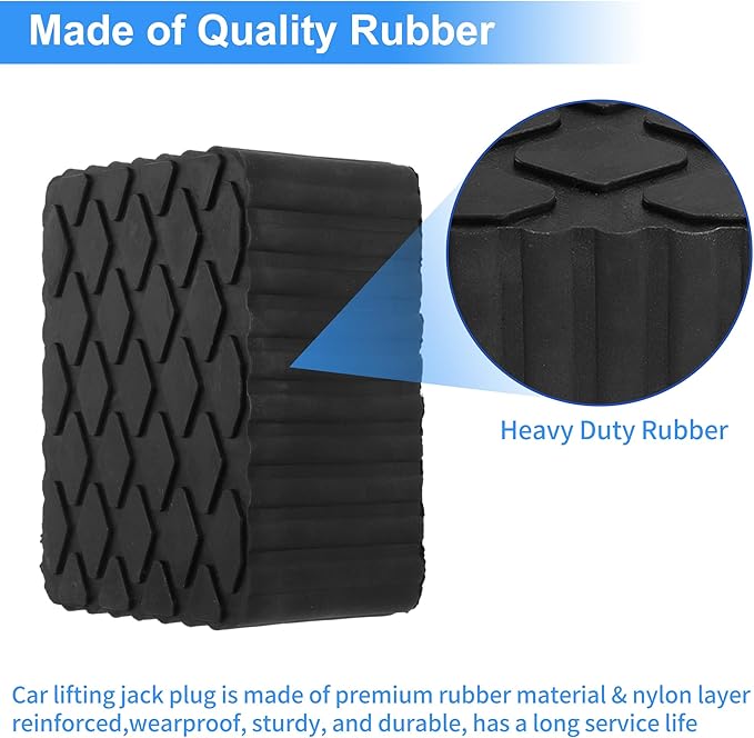 Car Jack Pads 6.3" x 4.7" x 3.1" Universal Jack Pad for Car Lift Heavy Duty Rubber Jack Stand Pads 8,000 Lbs(3.6 Tons) Anti-Slip Protect Frame Black 1Pc