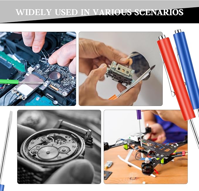6 Pieces Pocket Screwdriver Mini Tops And magnetic pocket screwdriver with A Single Blade Head for Mechanical, Electrician (Colorful)