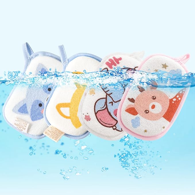 Baby Bath Sponge, 2 Pack Cartoon Animal Style Baby Sponge for Bathing, Infants Bath Sponge Ultra Soft & Absorbent Natural and Safe Great for Sensitive Skin, for Boys & Girls (Whale)