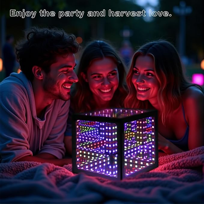 Infinity Hyper Cube LED Table Lamp, Color-Changing Music-Sync APP-Controlled Ambient Light for Gaming, Party, Home (6 Inchs)