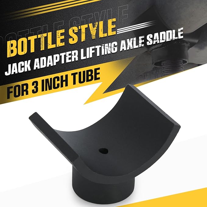 PTNHZ Steel Bottle Style Jack Adapter Lifting Axle Saddle for 3 inch Tube Black