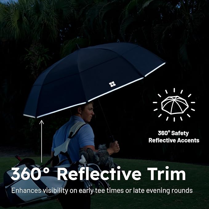 Weatherman Umbrella - Golf Umbrella - Windproof Sports Umbrella Resists Up to 55 MPH Winds - Available in 2 Sizes and 5 Colors