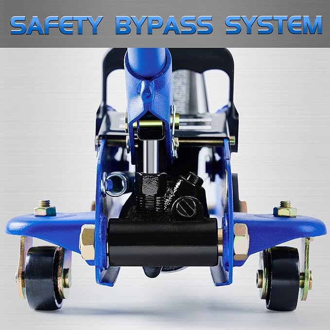 Tonda Floor Jack, Hydraulic Portable Car Jack, 2 Ton (3,800 lb) Capacity, Blue