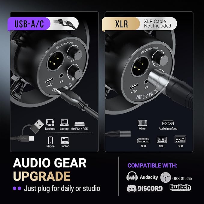 FIFINE AmpliTank K688T Dynamic Microphone Set, Podcast XLR/USB Mic | Studio Streaming Mic with Heavy Duty Boom Arm, Mute Tap, Headphone Jack, for Vocal Content Creation Recording, Metal Built