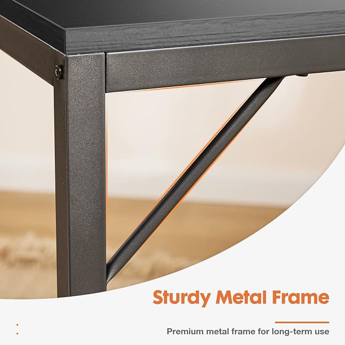 Sweetcrispy 40-Inch Computer Desk with Drawers, Office Desk, Black | Small Desk for Bedroom Home Office with Side Hook, Modern Simple desk with storage for Writing