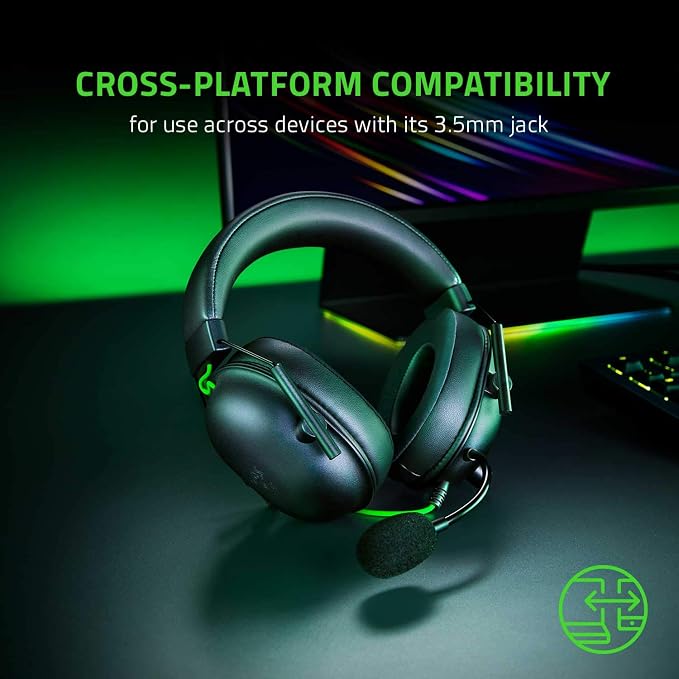 Razer BlackShark V2 X Gaming Headset: 7.1 Surround Sound - 50mm Drivers - Memory Foam Cushion - For PC, PS4, PS5, Switch - 3.5mm Audio Jack - Black | 7.1 Surround Sound, 50mm Drivers, Cardioid Mic, Lightweight, Memory Foam, Noise Isolating Earcups, for...
