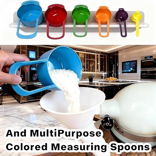 Flour Funnel for KitchenAid Stand Mixer Attachments and Accessories 3 in 1 Baking Set with Measuring Spoons Spatula for 4.5‑5 Qt Mixers