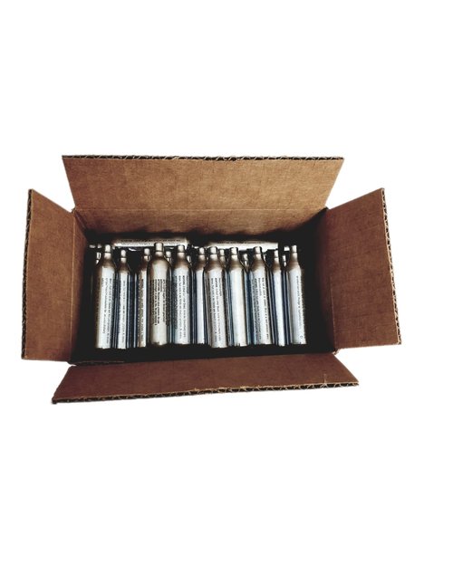3Skull 12 Gram CO2 Cartridges for Paintball and Airsoft, Silver - Pack of 10