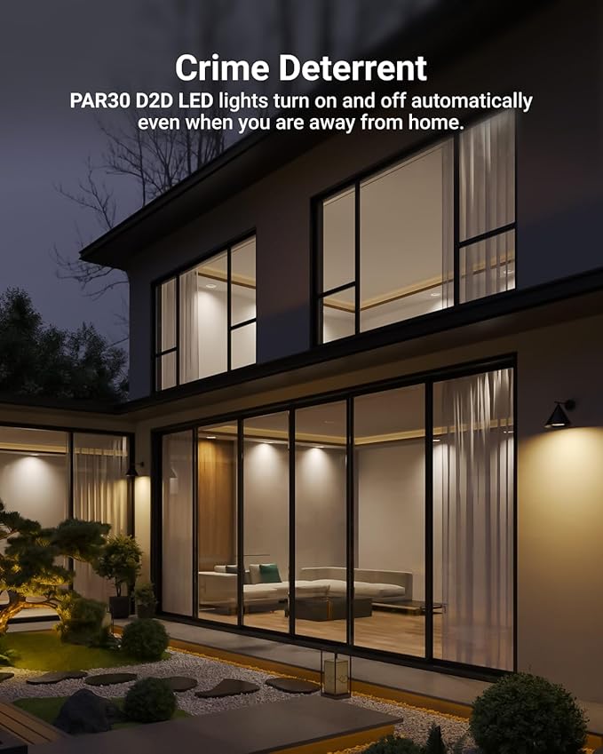 Sunco 4 Pack PAR30 LED Dusk to Dawn Light Bulbs, 850 Lumens, 11W, 3000K Soft White, Non-Dimmable, E26, Wet Rated Outdoor Flood Light Bulb with Photocell Sensor, for Porch, Patio, Backyard, UL