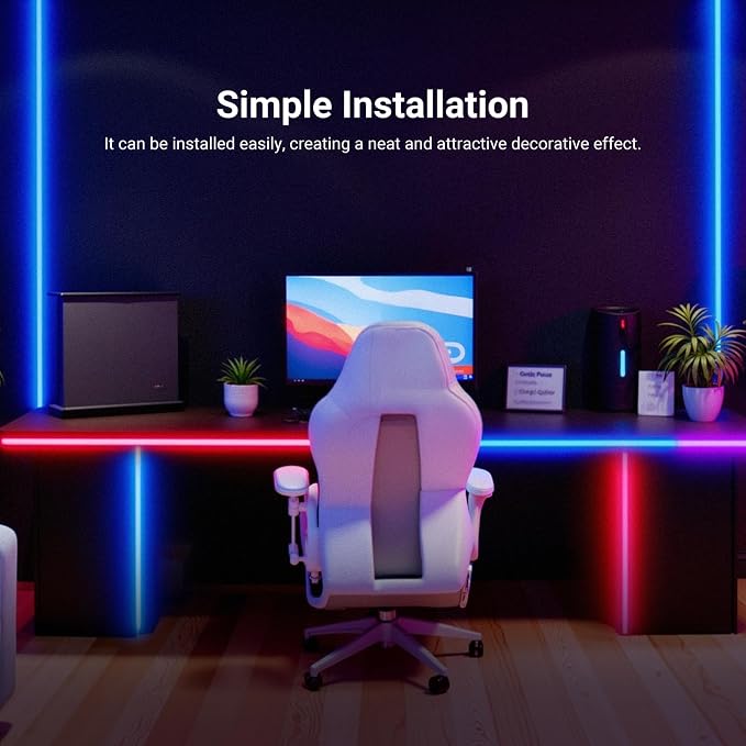 NEEWER 9.84ft/3m LED Strip Lights Front Lit, Smart AI RGB IC Cuttable Neon Rope Light, App Control Color Changing, Bedroom Gaming Room Home Indoor Wall Decor, Compatible with Google and Alexa, NS01