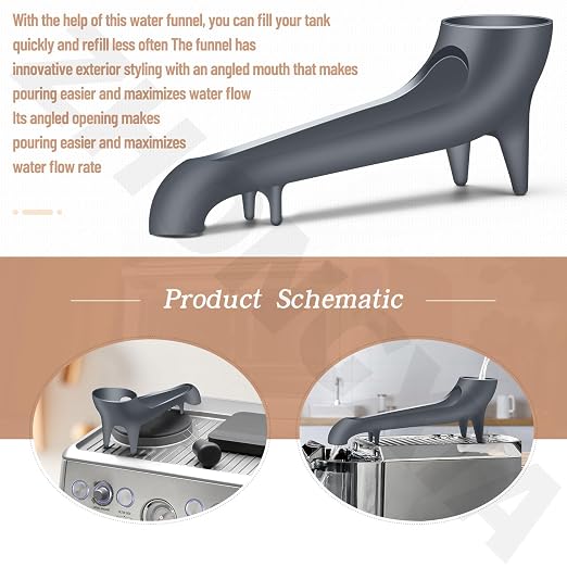 Coffee Machine Water Tank Access Funnel for Breville ESP-resso Machine, Coffee Machine Water Tank Funnel fits Coffee Machines with Water Tank on The Back, Use for All Flat Top