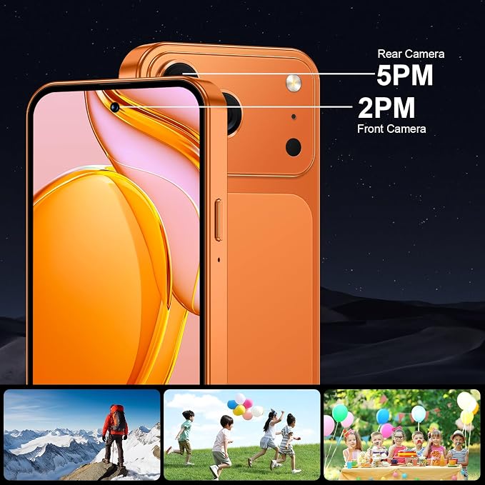4.5'' Mini Phone 64GB Unlocked 4G Mobile Smartphone with 2000mAh Battery Compact Backup Mini Phone for Kids & Students Dual SIM Face ID Blue