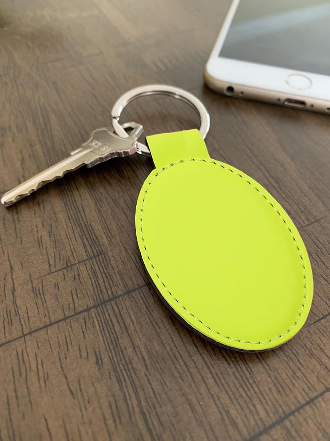 LaserGram Oval Keychain, Sunflowers, Personalized Engraving Included