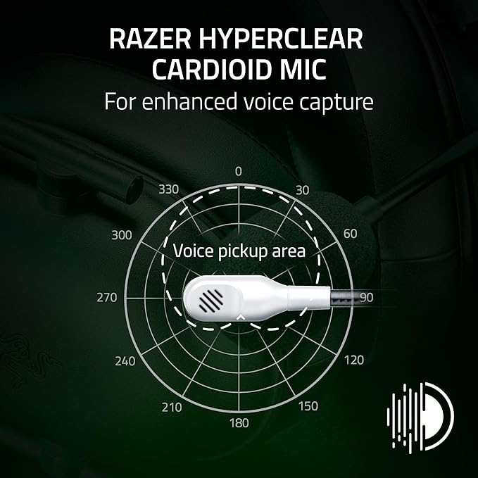 Razer BlackShark V2 X Wired Xbox Gaming Headset, White | 50mm Drivers, Cardioid Mic, Lightweight, Comfortable Noise Isolating Earcups, For Xbox Series X, Series S, PS5, PC, Switch