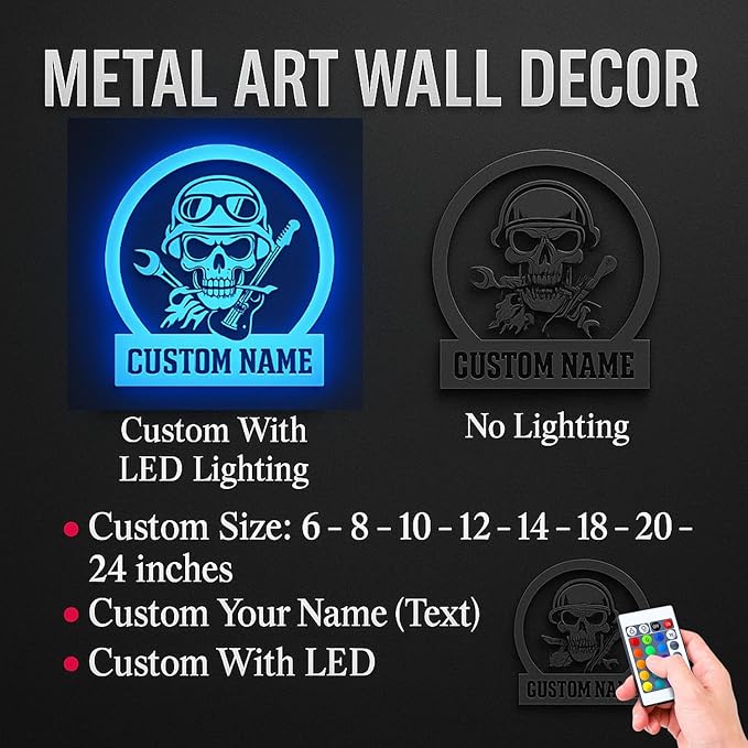 Custom Golf Metal Sign Wall Art, LED Lights Home Decor for Golf Lovers, Personalized Gift for Dad, Unique Hanging Decor for Man Cave or Office, Durable and Eye-Catching Design