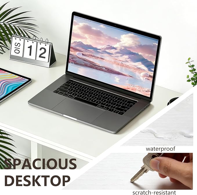 BestOffice Computer Desk,Home Office Desk, Modern Simple Style for Home Office Study Writing (White, 32 Inch)