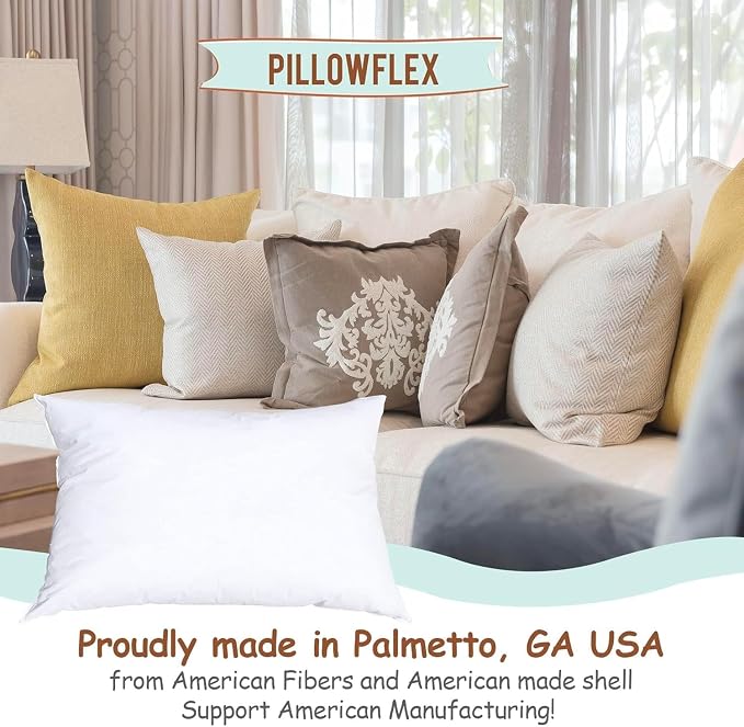 Pillowflex Synthetic Down Pillow Insert 14x28 in - Karate Chop Pillow | Large Rectangle Sham Form, Plush Polyester Cotton Blend, Cloud-Like Comfort, Clump-Resistant Fill, Smooth Elegant Finish