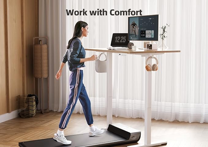 YDN 35 x 20 Inch Nature Electric Standing Desk | Adjustable Height, Sit Stand, Cable Management, Ergonomic, Home Office