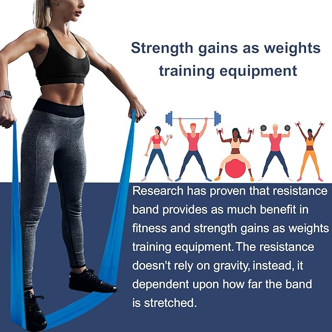 Resistance Bands,Professional Long Non-Latex Elastic Stretch Bands,Exercise Bands for Physical Therapy, Yoga, Pilates, Rehab, at-Home or The Gym Workouts, Strength Training