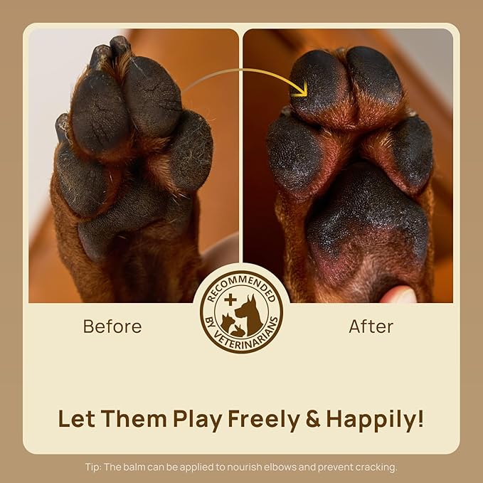 HICC PET Dog Paw Balm 0.53 oz for Dogs & Cats, Soothing Paw Balm Dogs Lick Safe, Moisturizing and Healing Dry Cracked Paws Cat Paw Balm, All-Natural Paw Wax for Dogs, Improves Rough Paws Relieves Odor