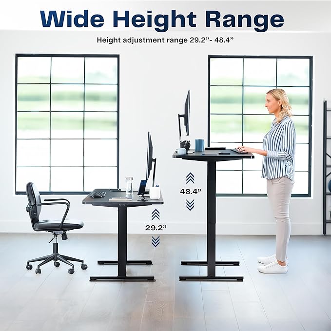 VIVO Electric 55 x 28 in Standing Desk, Memory Height Adjustment, 1B Series, Holds 220 lbs, One-Piece Dark Gray Top, White Frame, DESK-KIT-1W55G