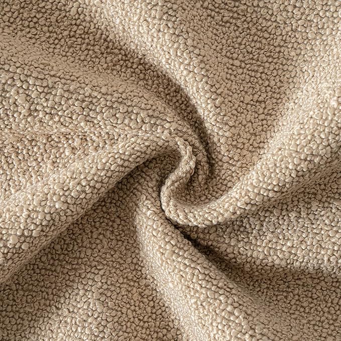 MIULEE 16x16 Decorative Lumbar Boucle Couch Pillow Covers Camel | Set of 2 Textured Neutral Throw Pillow Covers, Accent Solid Pillowcases, Sofa Living Room Home Decor