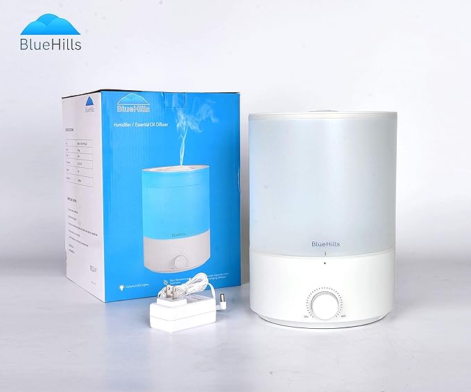 BlueHills Premium Set of Two Large 2500 ML and 4000 ML XL Essential Oil Diffusers Humidifier Combo for Large Room Home with Décor LED Lights Great Gift – Value Pack of White