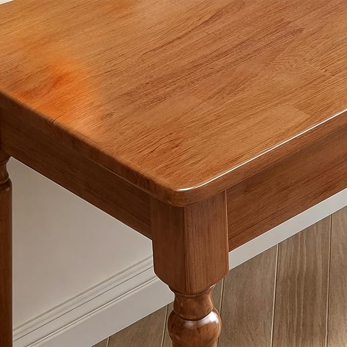 Solid Wooden Desk with Drawers, Small Writing Desk with Drawers for Computer, PC Desk for Work, Study or Gaming, Easy to Assemble (Walnut-B, 31.5IN)